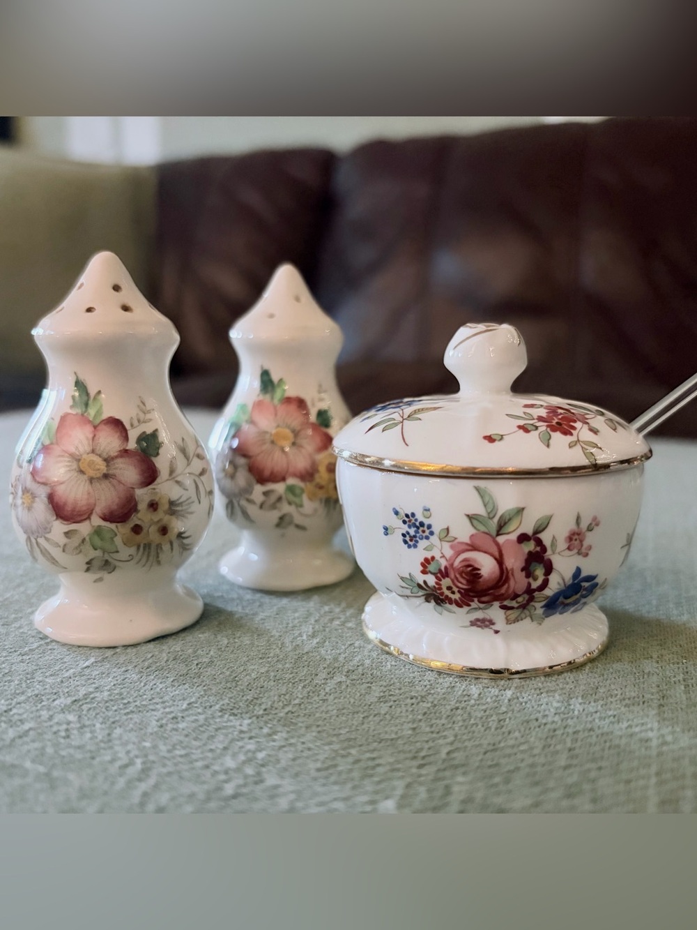 Mid-Century Royal Doulton ‘Malvern’ Salt & Pepper Set & Hammersley & Co Jam Jar